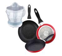 Set de 3 sartenes san ignacio con revestimiento en mármol ø16 cm ø20 cm ø24 cm+exprimidor de 40w de potencia - capacidad de 1.2 litros