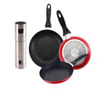 Set de 3 sartenes san ignacio con revestimiento en mármol ø16 cm ø20 cm ø24 cm+pulverizador de aceite y vinagre ø4x17,5cm en acero inoxidable 20 cm