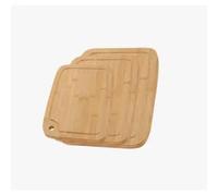 Set de 3 Tablas de Cortar de Bambú, Bloques de Corte de Bambú Natural con Canaletas para Jugos, Tablero de Cocina Antibacterial I Para Cortar Queso, Carne, Frutas, Verduras.