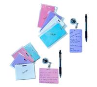 Set de 4 Bloc de Notas Erasables de Silicona con Clip y Bolígrafo, Tarjeta Reusable Mini Pizarra Portapapeles para Profesionales de la Salud, Docentes y Personal de Oficina- Vertical+Horizontal