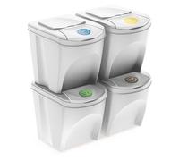 Prosperplast Papeleras de reciclaje SORTIBOX Set 4x25L Ashen