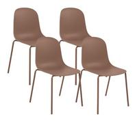 Set De 4 Sillas Apilables Hardin Plástico Terracota 55x51x85 Cm Clp