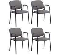 Set De 4 Sillas Apilables Ken Pro De Piel Sintética Simil Cuero Gris 55x53x79 Cm Clp