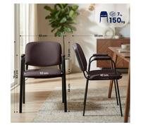 Set de 4 sillas apilables ken pro de piel sintética simil cuero marrón 55x53x79 cm