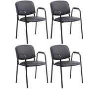 Set De 4 Sillas Apilables Ken Pro De Piel Sintética Simil Cuero Negro 55x53x79 Cm Clp