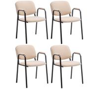 Set De 4 Sillas Apilables Ken Pro De Tela Crema 55x53x79 Cm Clp