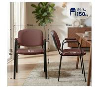 Set de 4 sillas apilables ken pro de tela marrón 55x53x79 cm