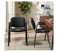 Set de 4 sillas apilables ken pro de tela negro 55x53x79 cm