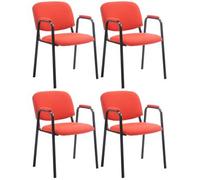 Set De 4 Sillas Apilables Ken Pro De Tela Rojo 55x53x79 Cm Clp