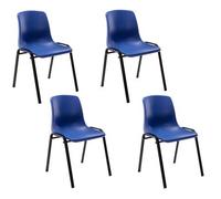 Set De 4 Sillas Apilables Nowra Plástico Azul 52x47x76 Cm Clp