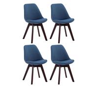 Set de 4 sillas borneo para comedor en tela azul 55x48x84 cm