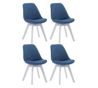 Set de 4 sillas borneo para comedor en tela azul 55x48x84 cm