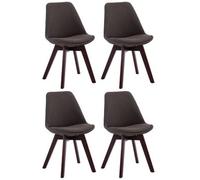 Set de 4 sillas borneo para comedor en tela gris oscuro 55x48x84 cm