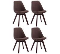 Set de 4 sillas borneo para comedor en tela marrón 55x48x84 cm