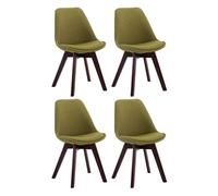 Set de 4 sillas borneo para comedor en tela verde 55x48x84 cm