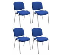 Set de 4 sillas confidente ken chrom tela azul 64x54x79 cm