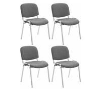 Set de 4 sillas confidente ken chrom tela gris 64x54x79 cm