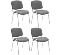 Set De 4 Sillas Confidente Ken Chrom Tela Gris 64x54x79 Cm Clp
