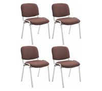 Set de 4 sillas confidente ken chrom tela marrón 64x54x79 cm