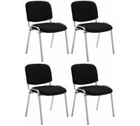 Set De 4 Sillas Confidente Ken Chrom Tela Negro 64x54x79 Cm Clp