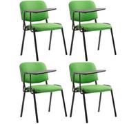 CLP, juego de 4 sillas "Ken" con mesa plegable, tapizadas en cuero sintético, color verde