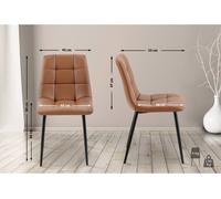 Set de 4 sillas de comedor antibes en polipiel simil cuero marrón oscuro 55x45x84 cm