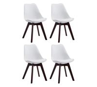 Set de 4 sillas de comedor borneo en polipiel simil cuero blanco 55x48x84 cm