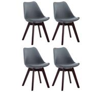 Set de 4 sillas de comedor borneo en polipiel simil cuero gris 55x48x84 cm
