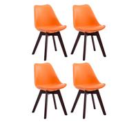 Set de 4 sillas de comedor borneo en polipiel simil cuero naranja 55x48x84 cm
