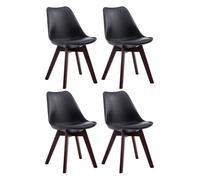 CLP Trading GmbH – Set 4 Sillas Borneo – Tapizadas en cuero sintético, asiento plástico