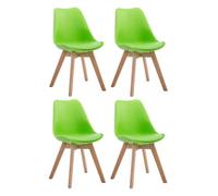 Set de 4 sillas de comedor borneo en polipiel simil cuero verde 55x48x84 cm