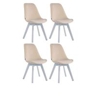 Set de 4 sillas de comedor borneo tapizadas en terciopelo crema 55x48x84 cm