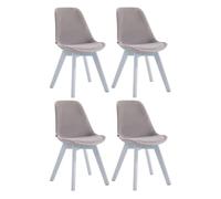 Set de 4 sillas de comedor borneo tapizadas en terciopelo gris 55x48x84 cm