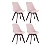 Set de 4 sillas de comedor borneo tapizadas en terciopelo rosado 55x48x84 cm