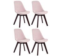 Set de 4 sillas de comedor borneo tapizadas en terciopelo rosado 55x48x84 cm