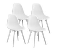 Set de 4 sillas de comedor brevik diseño nórdico plástico 83 x 54 x 48 cm - blanco [en.casa]