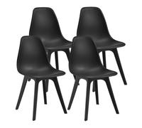 Set de 4 sillas de comedor brevik diseño nórdico plástico 83 x 54 x 48 cm - negro [en.casa]