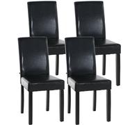 Set de 4 sillas de comedor Ina en polipiel Marrn,Negro