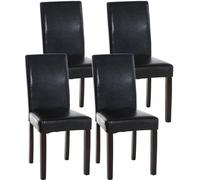 Set de 4 sillas de comedor Ina en polipiel Negro,Marrn oscuro