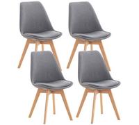 Set De 4 Sillas De Comedor Linares Tela Gris Claro 50x49x83 Cm Clp
