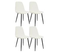 Set de 4 sillas de comedor maryam tela crema 54x45x88 cm