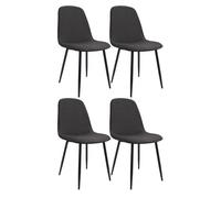 Set de 4 sillas de comedor maryam tela gris oscuro 54x45x88 cm