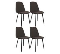 Set de 4 sillas de comedor maryam tela marrón 54x45x88 cm