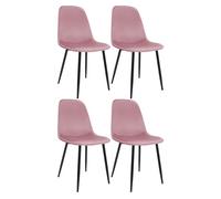 Set de 4 sillas de comedor maryam terciopelo rosa 54x45x88 cm