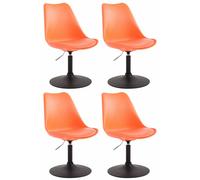 Set de 4 sillas de comedor Maverick con pie de trompeta Naranja,Negro