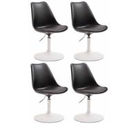 Set de 4 sillas de comedor Maverick con pie de trompeta Negro,Blanco