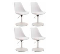 Set de 4 sillas de comedor Maverick con pie de trompeta Blanco,Blanco