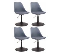 Set de 4 sillas de comedor maverick con pie de trompeta plástico gris 57x48x76 cm