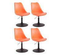 Set de 4 sillas de comedor maverick con pie de trompeta plástico naranja 57x48x76 cm