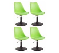 Set de 4 sillas de comedor maverick con pie de trompeta plástico verde 57x48x76 cm